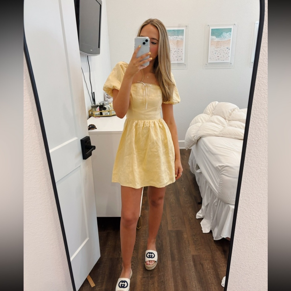 Reformation malvina linen mini dress